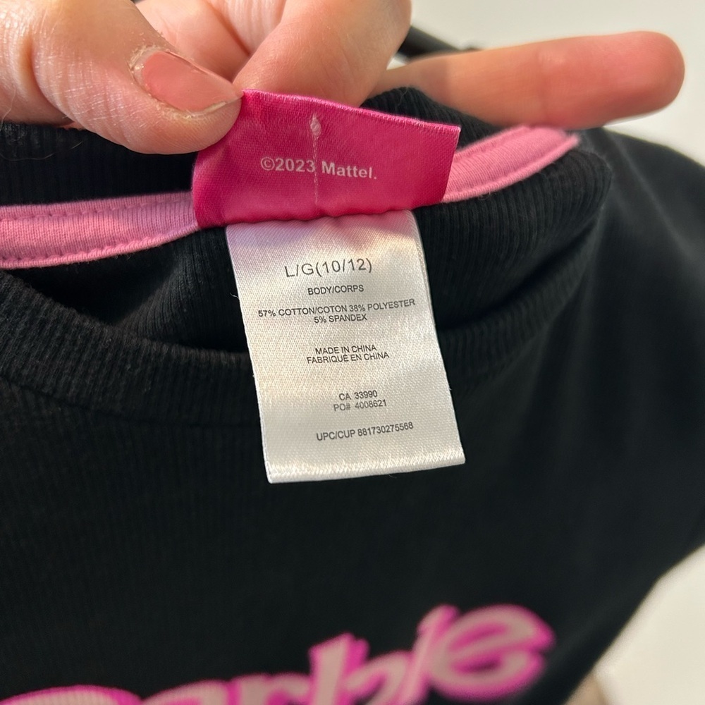 Barbie Girls Short Sleeve Ribbed Logo Casual Dress - Picture 3 of 7